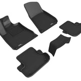 All-Weather Custom-Fit Floor Mats for Maserati Ghibli 2013-2018 with Non-Slip Backing - Black - 1st Row 2nd Row