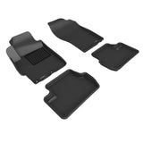 All-Weather Custom-Fit Floor Mats for Mitsubishi Lancer Evolution X 2008-2017 with Non-Slip Backing - Black - 1st Row 2nd Row