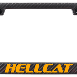Mopar Hellcat Orange ABS Carbon Fiber Frame - UV Print on Black