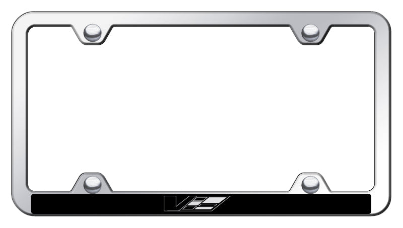 Cadillac V Logo Wide Body ABS Frame - Laser Etched Mirrored