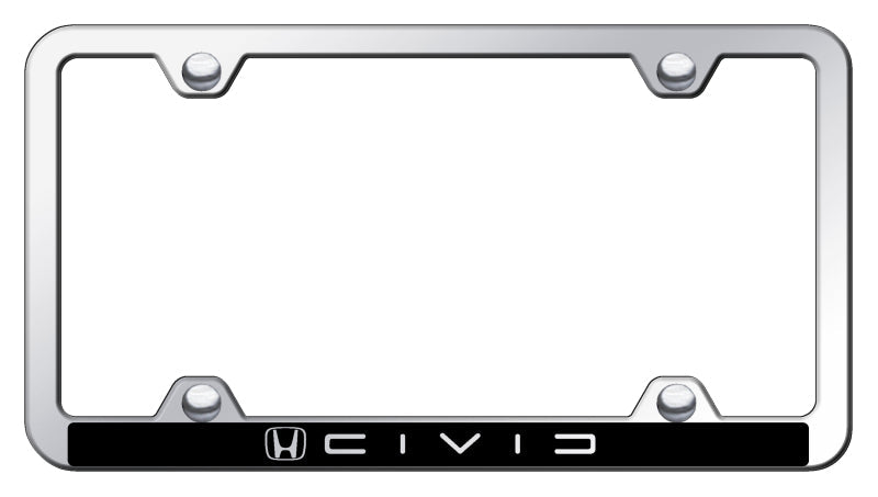 Civic (Reverse C) Wide Body ABS Frame - Etched Mirrored