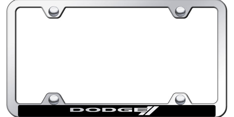 Dodge Stripe Wide Body ABS Frame - Laser Etched Mirrored