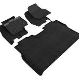 All-Weather Custom-Fit Floor Mats for Ford F-150 Supercrew 2015-2024 with Non-Slip Backing - Black - 1st Row 2nd Row
