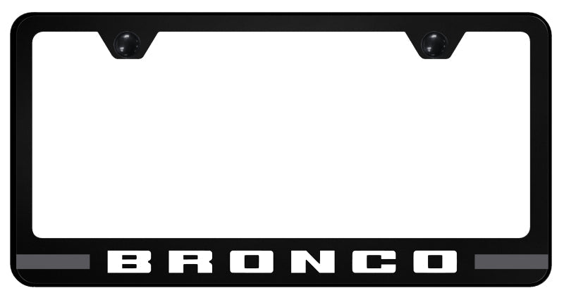 Bronco Stripe Gray PC Frame - UV Print on Black