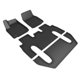 All-Weather Custom-Fit Floor Mats for Tesla Model X 6-Seat 2022-2025 with Non-Slip Backing - Black - 1st Row 2nd Row 3rd Row