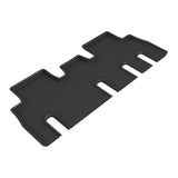 All-Weather Custom-Fit Floor Mats for Tesla Model X 7-Seat 2022-2025 with Non-Slip Backing - Black - 2nd Row