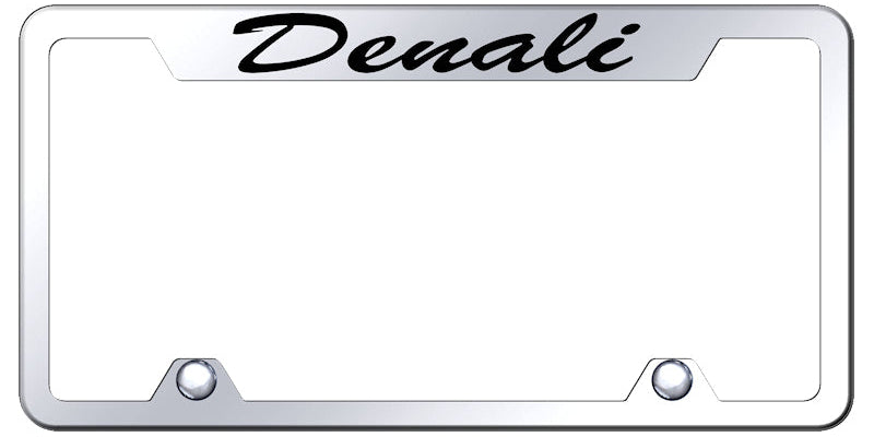 Denali Script Steel Truck Cut-Out Frame - Etched Mirrored