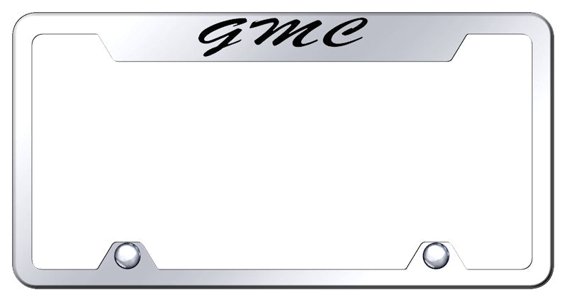 GMC Script Steel Truck Cut-Out Frame - Laser Etched Mirrored