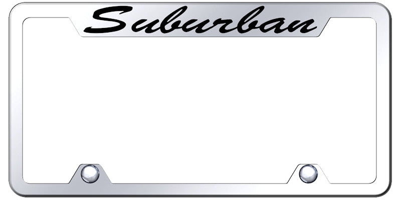 Suburban Script Steel Truck Cut-Out Frame - Etched Mirrored