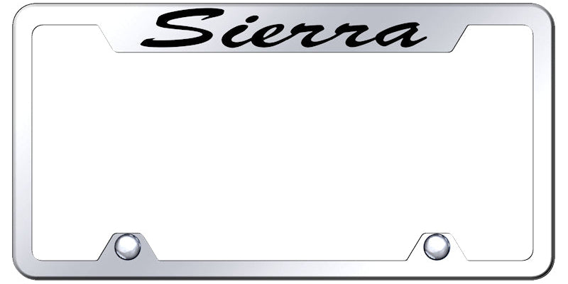 Sierra Script Steel Truck Cut-Out Frame - Etched Mirrored