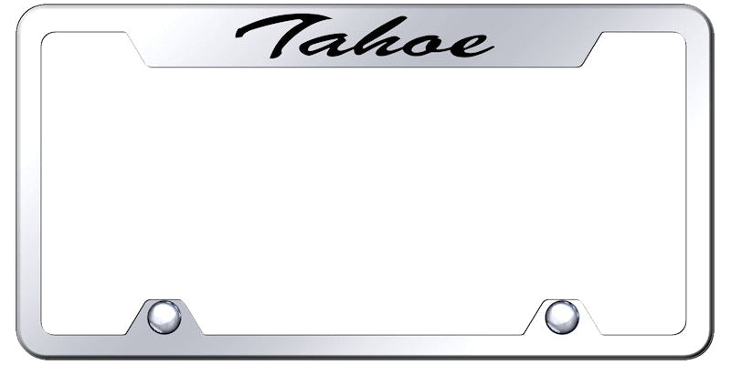 Tahoe Script Steel Truck Cut-Out Frame - Etched Mirrored