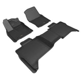 All-Weather Custom-Fit Floor Mats for Toyota Tundra Crewmax 2022-2025 with Non-Slip Backing - Black - 1st Row 2nd Row