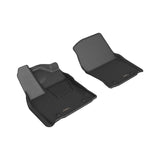 All-Weather Custom-Fit Floor Mats for Toyota Tundra Crewmax / Sequoia 2022-2025 with Non-Slip Backing - Black - 1st Row