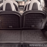 All-Weather Custom-Fit Floor Mats for Jeep Grand Cherokee / 4Xe 2022-2025 with Non-Slip Backing - Black - Seatback Protector