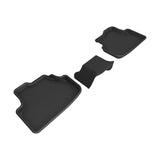 All-Weather Custom-Fit Floor Mats for Volkswagen Gti/R 2021-2024 with Non-Slip Backing - Black - 2nd Row