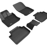 All-Weather Custom-Fit Floor Mats for Volkswagen Taos 2022-2024 with Non-Slip Backing - Black - 1st Row 2nd Row