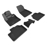 All-Weather Custom-Fit Floor Mats for Volvo C40 Recharge / Ec40 2022-2025 with Non-Slip Backing - Black - 1st Row 2nd Row